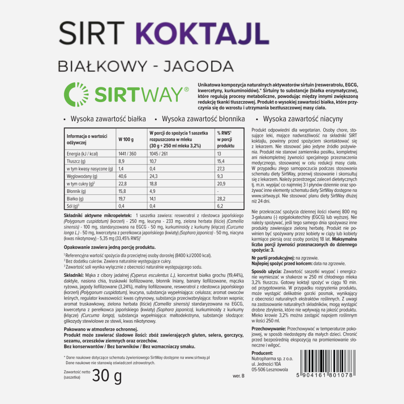 Dieta SirtWay Etap 1