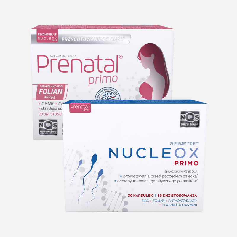 Zestaw Prenatal Primo i Nucleox Primo Suplementy przed ciążą