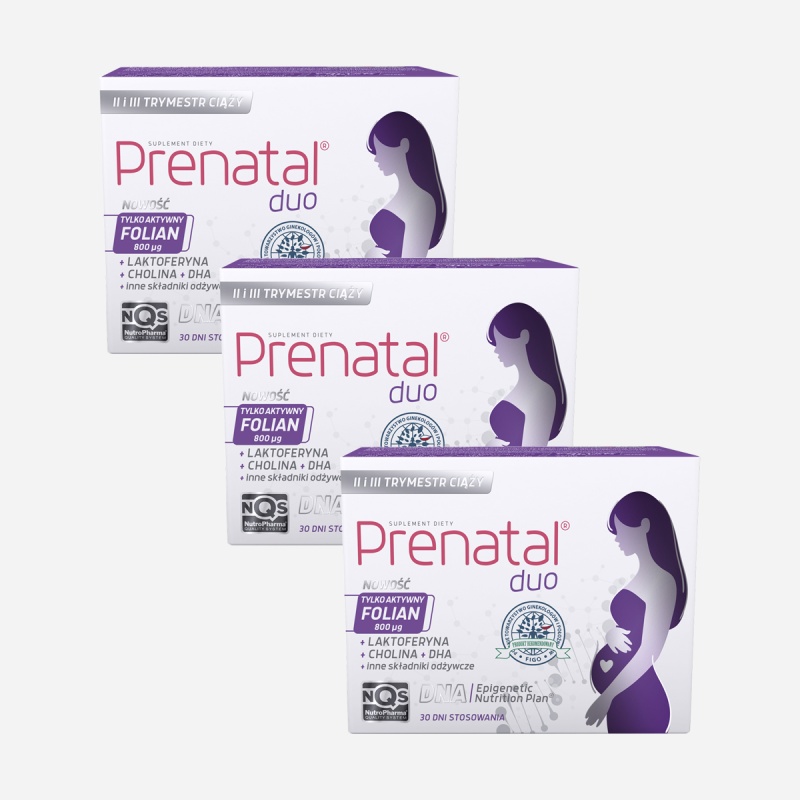 Prenatal Duo Suplement diety dla kobiet w II i III trymestrze ciąży trzy opakowania