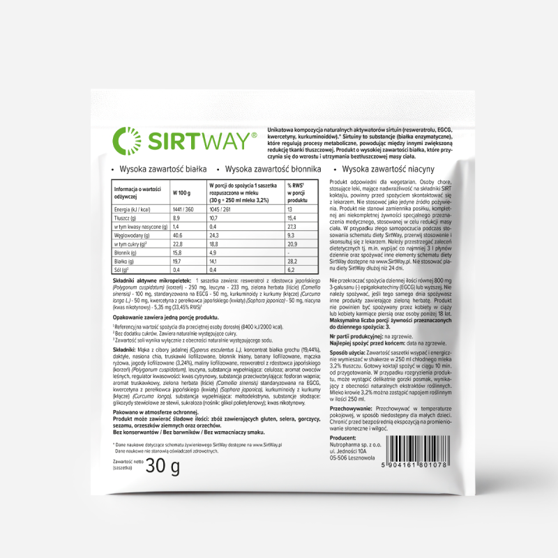 SIRT Koktajl Białkowy Jagoda