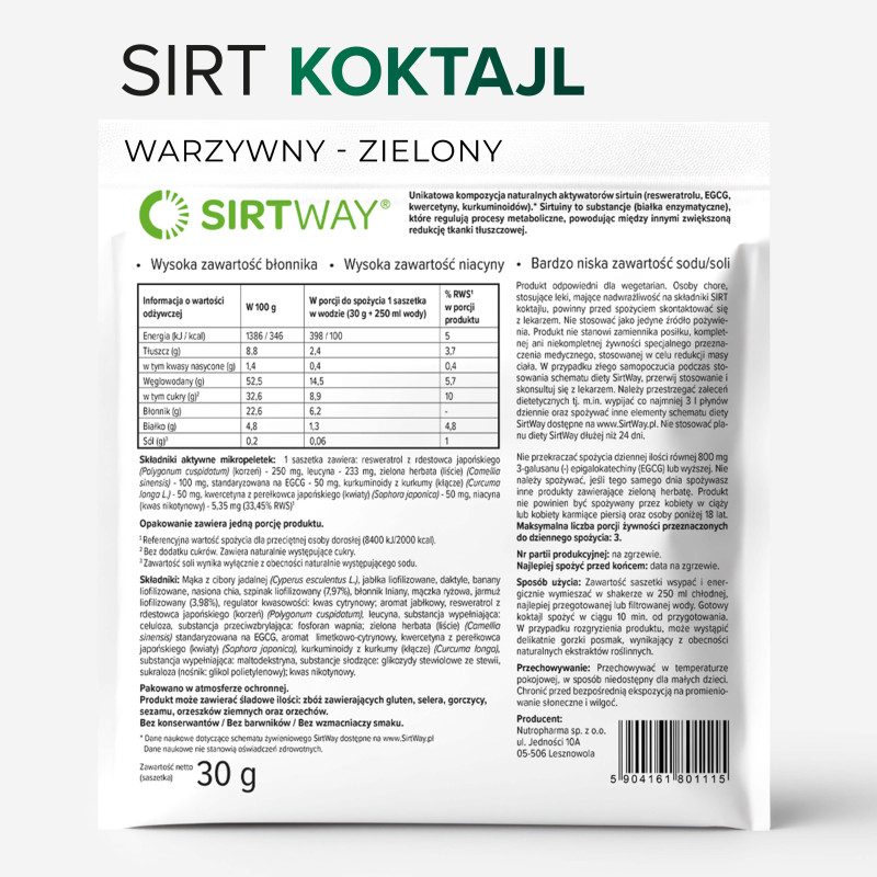 Składniki Koktajlu Sirt Warzywnego